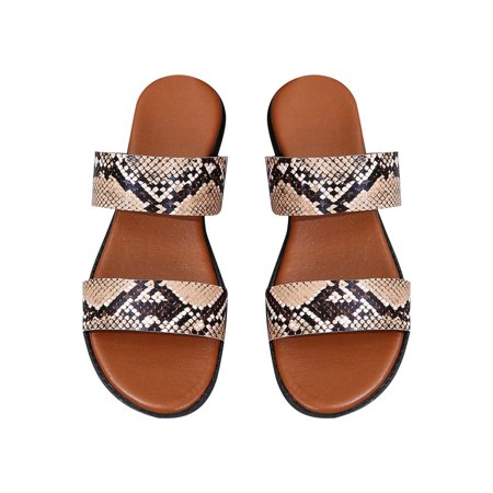 Fanxing Womens Sandals 2023 Summer Fashion Snakeskin Slip On Flat Sandal Two Straps Open Toe Outdoor Beach Sandal Slippers
Fanxing Womens Sandals 2023 Summer Fashion Snakeskin Slip On Flat Sandal Two Straps Open Toe Outdoor Beach Sandal Slippers