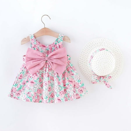 KONBECA Toddler Girl Outfits Princess Dresses Baby Girls Holiday Style Backless Big Bow Flower Suspender Skirt with Hat Casual Dress Cotton Dresses Pink (1-2 Years)
KONBECA Toddler Girl Outfits Princess Dresses Baby Girls Holiday Style Backless Big Bow Flower Suspender Skirt with Hat Casual Dress Cotton Dresses Pink (1-2 Years)