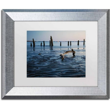 Trademark Fine Art 'Driftwood And Sandbars' Canvas Art by PIPA Fine Art, White Matte, Silver Frame