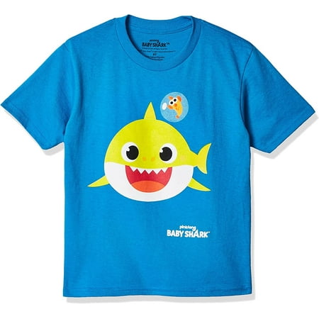 Pinkfong Boys Toddler Baby Shark Short Sleeve T-Shirt Turquoise 5T