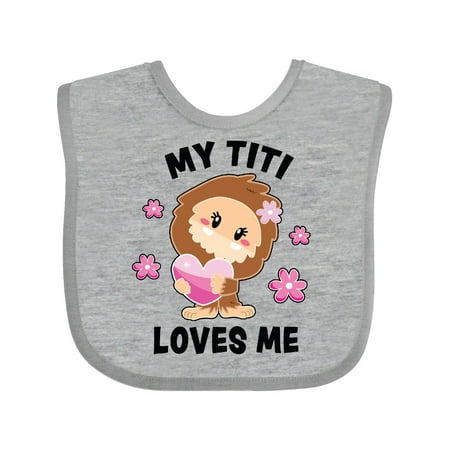 Inktastic My Titi Loves Me with Bigfoot Gift Baby Girl Bib