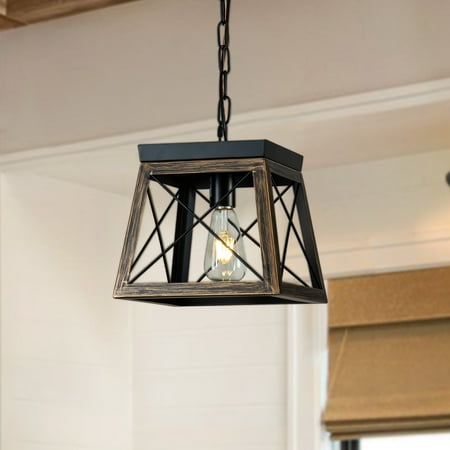 1-Light Painted Brass Unique Square Pendant Light with Wrought Iron
1-Light Painted Brass Unique Square Pendant Light with Wrought Iron