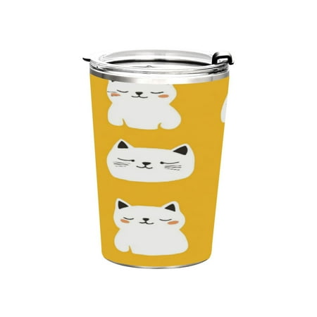 11oz Straw Mugs with Handle and Straw Lid Sports Mugs Car Mugs White Cat with Yellow Background
11oz Straw Mugs with Handle and Straw Lid Sports Mugs Car Mugs White Cat with Yellow Background