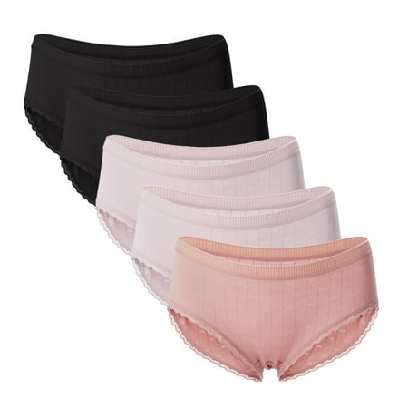 TANGNADE Intimates Womens Thin Briefs In Solid Color With Lace Mid-Waist Underwear 5PC
TANGNADE Intimates Womens Thin Briefs In Solid Color With Lace Mid-Waist Underwear 5PC