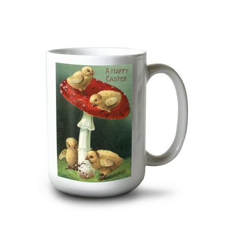 15 fl oz Ceramic Mug A Happy Easter Chicks on Red Mushroom Dishwasher & Microwave Safe
15 fl oz Ceramic Mug A Happy Easter Chicks on Red Mushroom Dishwasher & Microwave Safe