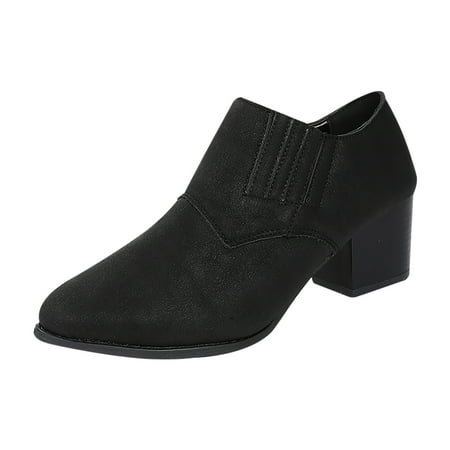 Cglfd Women S Low Top Thick Heel High Heel Women S Fashion Pointed Single Shoes