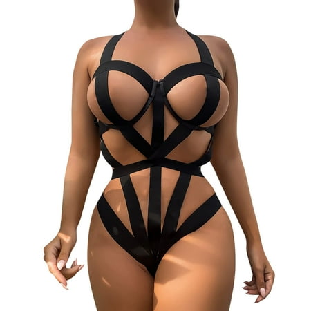 Lingerie For Women 1 Piece Fashion Hollow Webbing Underwear Sleepwear Steel Ring Pajamas Garter Black Bodysuit Women
Lingerie For Women 1 Piece Fashion Hollow Webbing Underwear Sleepwear Steel Ring Pajamas Garter Black Bodysuit Women