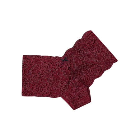 Larisalt Womens Thong Underwear Womens Dream Lace Thong Panty Red L