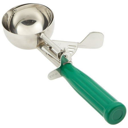 Winco ICD-12 No.12 Ice Cream Disher with Plastic Handle Green