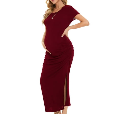 sunhillsgrace maternity dress women s split long maternity dress short sleeve ruched pregnancy clothes
sunhillsgrace maternity dress women s split long maternity dress short sleeve ruched pregnancy clothes
