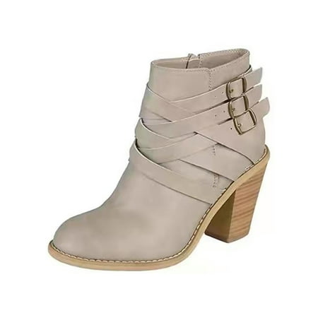 Crocowalk Ladies Slip Resistant Buckle Booties Walking Anti-Slip Side Zip Ankle Boots Casual Belt High Heeled Boot Beige 6.5
Crocowalk Ladies Slip Resistant Buckle Booties Walking Anti-Slip Side Zip Ankle Boots Casual Belt High Heeled Boot Beige 6.5