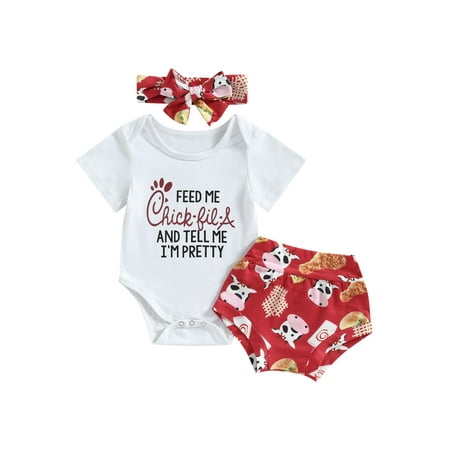 jaweiwi Baby Toddler Girls 3Pcs Summer Outfits 0 6M 12M 18M 24M Short Sleeve Romper + Cow/Cartoon Print Shorts + Headband Clothes Set
jaweiwi Baby Toddler Girls 3Pcs Summer Outfits 0 6M 12M 18M 24M Short Sleeve Romper + Cow/Cartoon Print Shorts + Headband Clothes Set