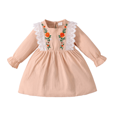 Mikrdoo Newborn Baby Girls Dress Embroidery Banded Long Sleeve Square Neck Dress One Piece Sun Dress 9-12 Months Pink
Mikrdoo Newborn Baby Girls Dress Embroidery Banded Long Sleeve Square Neck Dress One Piece Sun Dress 9-12 Months Pink