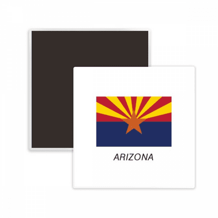 American State Flag Contour Arizona Square Ceracs Fridge Magnet Keepsake Memento