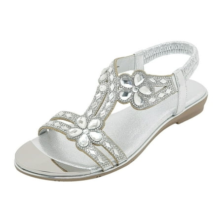 VBARHMQRT Female Sandals Women Beachy Women Summer Elastic Band Rhinestone Casual Open Toe Flat Soft Bottom Breathable Shoes Sandals Black Sandals Women Flat Strappy Strappy Sandals Heels
VBARHMQRT Female Sandals Women Beachy Women Summer Elastic Band Rhinestone Casual Open Toe Flat Soft Bottom Breathable Shoes Sandals Black Sandals Women Flat Strappy Strappy Sandals Heels