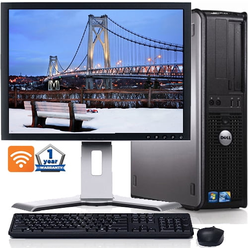 Dell Optiplex Desktop Computer Bundle with Intel Processor DVD Wifi 17" LCD Keyboard Mouse and Windows 10 - Refurbished