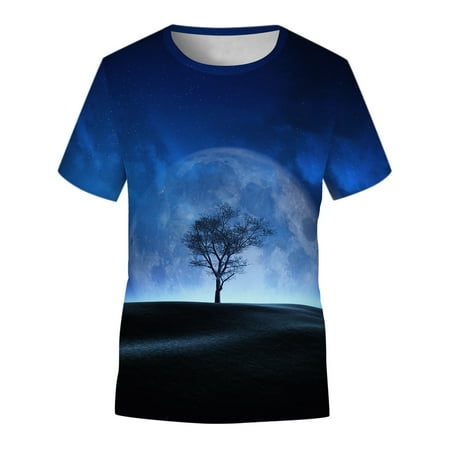 ZHUASHUM Children Tops Galaxy Teen Boys Clothes Print T-shirt Kids Girls Boys Tops