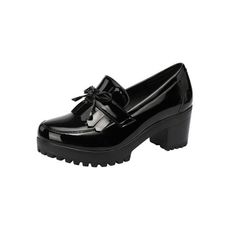 Woobling Women Pumps Comfort Loafers Slip On Leather Shoes Party Casual Shoe Lightweight Chunky Heel Retro Black 7
Woobling Women Pumps Comfort Loafers Slip On Leather Shoes Party Casual Shoe Lightweight Chunky Heel Retro Black 7