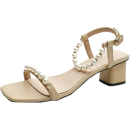 CoCopeaunts Women\‘s Ankle Strap Dress Sandals Summer Open Toe Heeled Sandal Pearl Chunky Sandals Shoes for Party Travel
CoCopeaunts Women\‘s Ankle Strap Dress Sandals Summer Open Toe Heeled Sandal Pearl Chunky Sandals Shoes for Party Travel