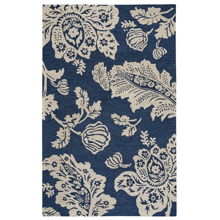 Williamsburg Everett Rectangle Hand Tufted Rug - 7' x 9' - Midnight Blue