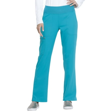 Elle Scrubs Pant for Women Mid Rise Straight Leg Pull-on EL130 XS Teal Blue