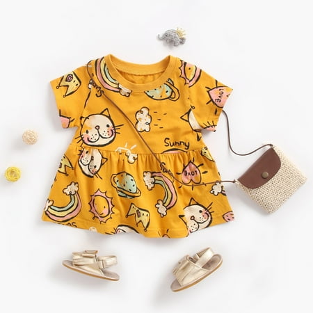 B91xZ Party Dresses For Girls Set Baby Girls Print Short Boys Princess Cartoon Sleeve Outfits Dress Girls Dress&Skirt Yellow Size 24M
B91xZ Party Dresses For Girls Set Baby Girls Print Short Boys Princess Cartoon Sleeve Outfits Dress Girls Dress&Skirt Yellow Size 24M