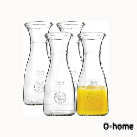 Glass Carafe Drink Pitcher Elegant Wine Decanter -Pack of 4 -750ml LOVE Themed bottle w/Narrow Neck For Easy Grip Wide Mouth for Classic Pouring
Glass Carafe Drink Pitcher Elegant Wine Decanter -Pack of 4 -750ml LOVE Themed bottle w/Narrow Neck For Easy Grip Wide Mouth for Classic Pouring
