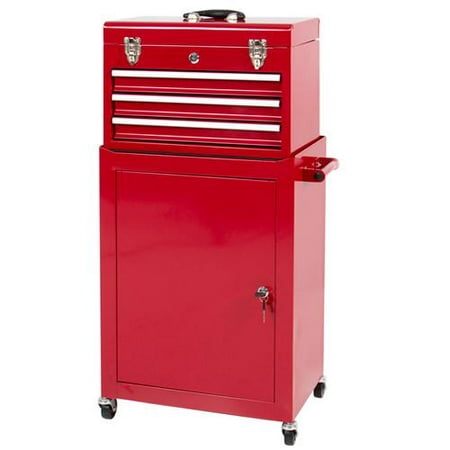 Deluxe Tool Chest & Cabinet Storage Box Red Rolling Garage Toolbox Organizer