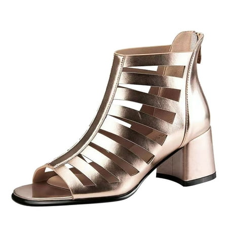TOYFUNNY Spring Summer Womens Sandals Breathable Hollow Back Zipper Roman Style Thick Heel High Heel Fish Mouth
TOYFUNNY Spring Summer Womens Sandals Breathable Hollow Back Zipper Roman Style Thick Heel High Heel Fish Mouth