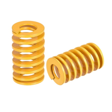 Die Spring 18mm OD 30mm Long 2 Pack Stamping Light Load Compression Yellow