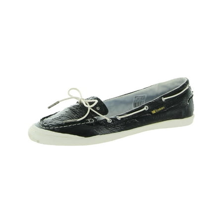 Tretorn Womens Sunniva Patent Crinkled Patent Lightweight Boat Shoes