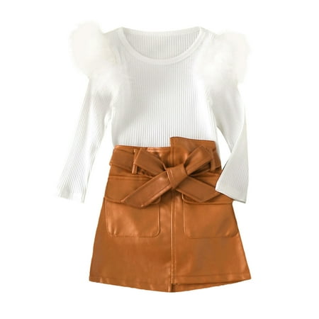 ZRBYWB Kids Toddler Baby Girls Clothes Spring Summer Solid Cotton Ribbed Long Sleeve Tops Leather Skirt Outfits Clothes Baby Clothes
ZRBYWB Kids Toddler Baby Girls Clothes Spring Summer Solid Cotton Ribbed Long Sleeve Tops Leather Skirt Outfits Clothes Baby Clothes