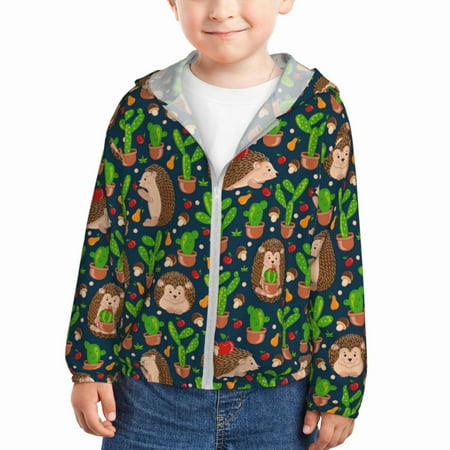 Lukts Cute Hedgehogs Cactus Blue Print Children s Long-Sleeved Sun Protection Clothing Hooded Sweatshirts for Boys and Girls Outdoor Sports-2 Years
Lukts Cute Hedgehogs Cactus Blue Print Children s Long-Sleeved Sun Protection Clothing Hooded Sweatshirts for Boys and Girls Outdoor Sports-2 Years