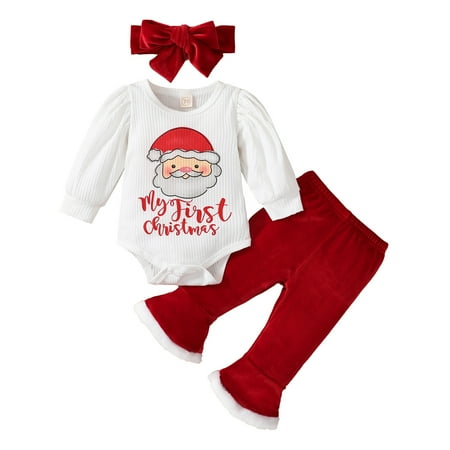 BSDHBS Girl Outfit Set Baby Unisex Cotton Print Autumn Christmas Long Sleeve Ribbed Romper Bodysuit Bell Bottom Headbands Set Clothes
BSDHBS Girl Outfit Set Baby Unisex Cotton Print Autumn Christmas Long Sleeve Ribbed Romper Bodysuit Bell Bottom Headbands Set Clothes