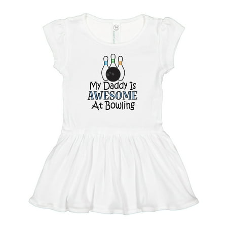 Inktastic My Daddy is Awesome at Bowling Gift Baby Girl Dress