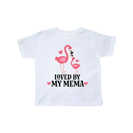 Inktastic My Mema Loves Me Flamingo Gift Toddler Toddler Girl T-Shirt