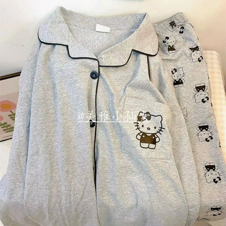 Sanrio Home Pajamas Hello Kitty Kuromi Kawaii Casual Fashion Pajamas Long Sleeves and Trousers Two-Piece Set Autumn Clothes Gift
Sanrio Home Pajamas Hello Kitty Kuromi Kawaii Casual Fashion Pajamas Long Sleeves and Trousers Two-Piece Set Autumn Clothes Gift