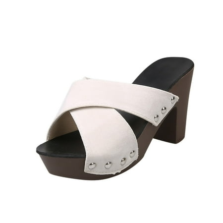 Pgeraug womens slippers Cross Color Solid Strap Heel Waterproof Platform Sandals Size Thick Large Women s Sandals mens slippers White 40
Pgeraug womens slippers Cross Color Solid Strap Heel Waterproof Platform Sandals Size Thick Large Women s Sandals mens slippers White 40