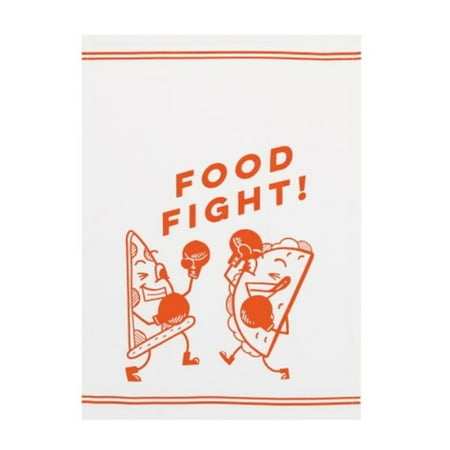 Peking Handicraft 04HLL40C 18 x 25 in. Food Fight Kitchen Towel Set of 2