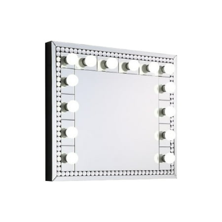 Rose 32 Inch Vanity Lighted Wall Mirror 11 Bulbs Faux Diamond Silver- Saltoro Sherpi
Rose 32 Inch Vanity Lighted Wall Mirror 11 Bulbs Faux Diamond Silver- Saltoro Sherpi