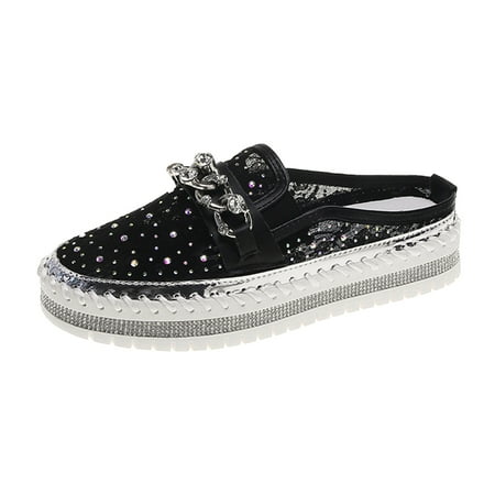 GHSOHS Womens Shoes Work Shoes Strappy Sandals Casual Shoes for Women Sneakers Fashion Rhinestone Mesh Metal Chain Decoration Thick Sole Slippers Size 39
GHSOHS Womens Shoes Work Shoes Strappy Sandals Casual Shoes for Women Sneakers Fashion Rhinestone Mesh Metal Chain Decoration Thick Sole Slippers Size 39