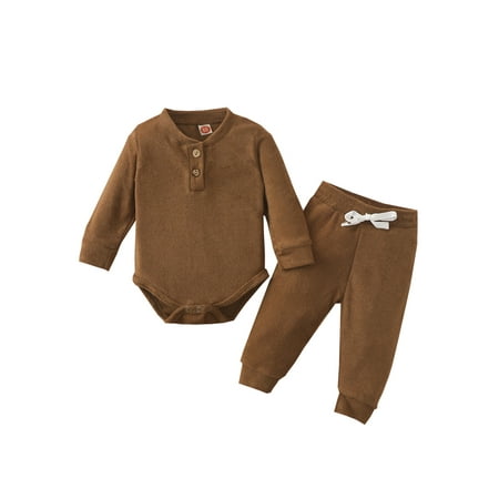 Yuemengxuan Newborn 2Pcs Fall Outfits Long Sleeve Button Front Romper + Pants Set
Yuemengxuan Newborn 2Pcs Fall Outfits Long Sleeve Button Front Romper + Pants Set