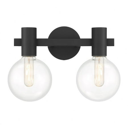 2 Light Vanity Light in Modern Style-10 inches Tall and 15.5 inches Wide-Matte Black Finish Bailey Street Home 159-Bel-4954880
2 Light Vanity Light in Modern Style-10 inches Tall and 15.5 inches Wide-Matte Black Finish Bailey Street Home 159-Bel-4954880