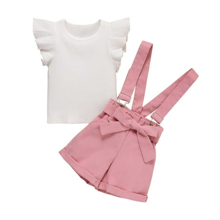 Fesfesfes Toddler Baby Girls Summer Flying Sleeve Strip Top Bib Two-piece Set Children s Clothing
Fesfesfes Toddler Baby Girls Summer Flying Sleeve Strip Top Bib Two-piece Set Children s Clothing