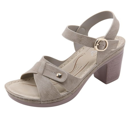 High Heels for Women Sandals Women Casual Imitation Wood Thick High Heel Elegant Buckle Vintage Roman Shoes
High Heels for Women Sandals Women Casual Imitation Wood Thick High Heel Elegant Buckle Vintage Roman Shoes