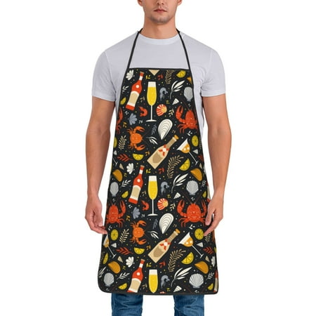 Naloa 1Pack Adjustable Bib Apron Waterdrop Resistant Cooking Kitchen Aprons for Women Men Chef Seafood And Drinks Print
Naloa 1Pack Adjustable Bib Apron Waterdrop Resistant Cooking Kitchen Aprons for Women Men Chef Seafood And Drinks Print