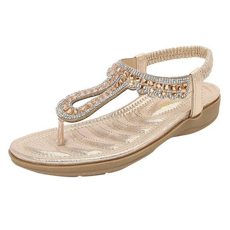 Pyhlmscde Womens Beach Sandals Flat Heel Flip Flops Sandal Bohemian Style Elastic Band Slingback Sandals Summer Casual Shoes
Pyhlmscde Womens Beach Sandals Flat Heel Flip Flops Sandal Bohemian Style Elastic Band Slingback Sandals Summer Casual Shoes