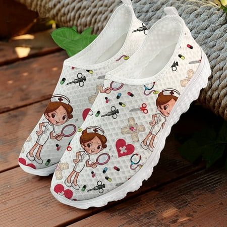 Big Size Nursing Shoes for Women Cute Nurse Doctor Print Woman Slip On Flats Mesh Sneakers Summer Casual Ladies Loafers Designer
Big Size Nursing Shoes for Women Cute Nurse Doctor Print Woman Slip On Flats Mesh Sneakers Summer Casual Ladies Loafers Designer