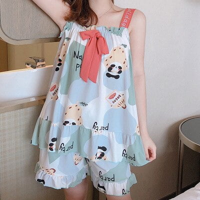 CoCopeaunt Womens Summer Cotton Wide Suspender Shorts StudentCute Cartoon Pajamas Ins Princess Bow Thin Suit Pajama Set Women Kawaii
CoCopeaunt Womens Summer Cotton Wide Suspender Shorts StudentCute Cartoon Pajamas Ins Princess Bow Thin Suit Pajama Set Women Kawaii