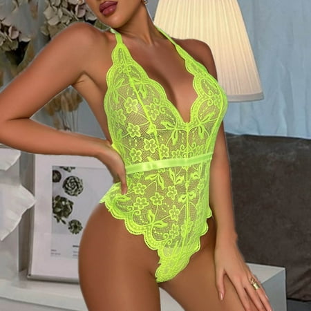 Miayilima Intimates For Women Halter Neck Underwear Panties Lace Jacquard Jumpsuit Pajamas Size L
Miayilima Intimates For Women Halter Neck Underwear Panties Lace Jacquard Jumpsuit Pajamas Size L